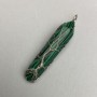 Malachite Pendant with Hexagonal Crystal Ball, 12x50x57 mm ±, in a Silver-Plated Setting