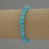 Stretch bracelet with faceted aquamarine cubes, 6 mm diameter, 18 cm length
