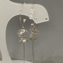Ring-shaped stud earrings, diameter 24 mm ±, silver-toned metal, length 87 mm+