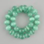 Cat's Eye Beads Smooth Round Bead, diameter 13–13.5 mm, length 37 cm ± on thread