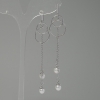 Earrings 'Itaolyao' 'Pearl Beads', diameter 18 mm, length 85 mm, color: silver