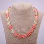 Natural chalcedony necklace with rectangular beads, 13×18 mm, length 48 cm